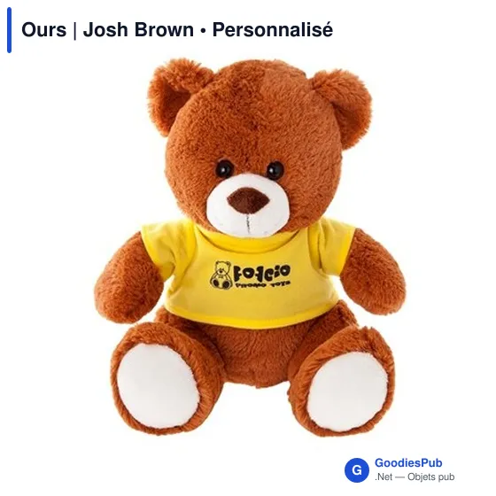 Ours en peluche personnalisable avec logo - Josh Brown - Image 3
