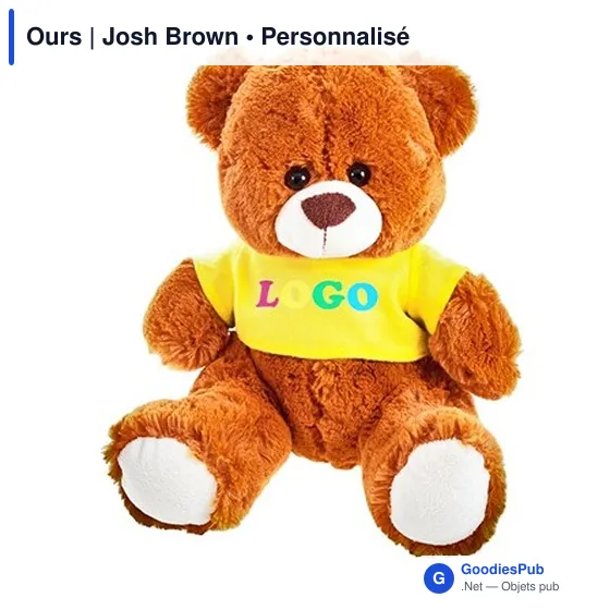 Ours en peluche personnalisable avec logo - Josh Brown - Image 4