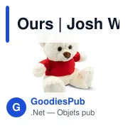 Ours en peluche personnalisable avec logo - Josh White - Miniature 1