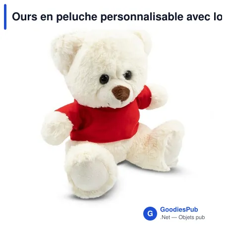 Ours en peluche personnalisable avec logo - Josh White
