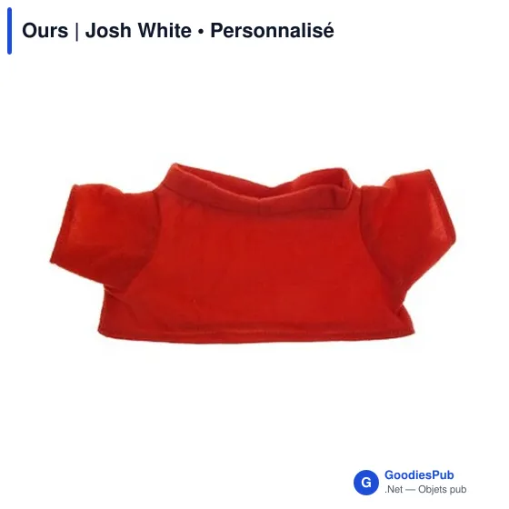 Ours en peluche personnalisable avec logo - Josh White - Image 4