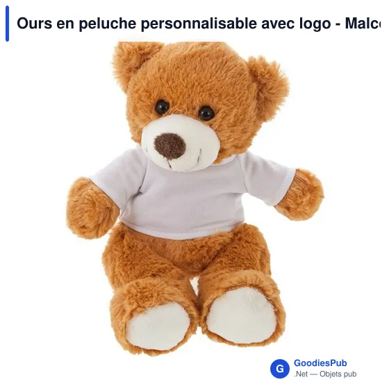 Ours en peluche personnalisable avec logo - Malcolm - Image 1