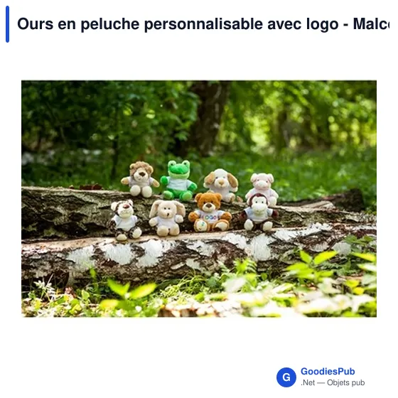Ours en peluche personnalisable avec logo - Malcolm - Image 2