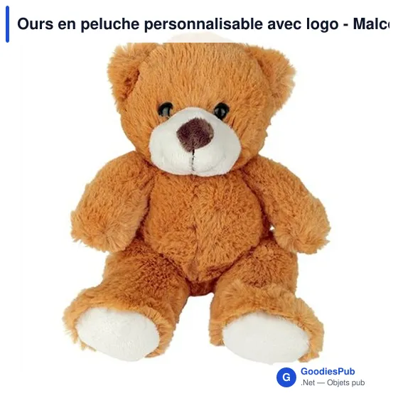 Ours en peluche personnalisable avec logo - Malcolm - Image 3