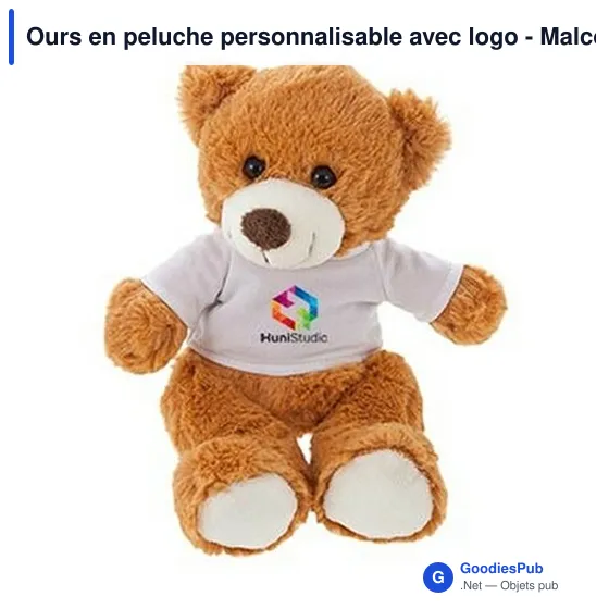 Ours en peluche personnalisable avec logo - Malcolm - Image 5