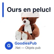Ours en peluche personnalisable avec logo - Monty Brown - Miniature 1