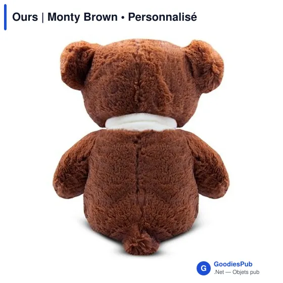 Ours en peluche personnalisable avec logo - Monty Brown - Image 3