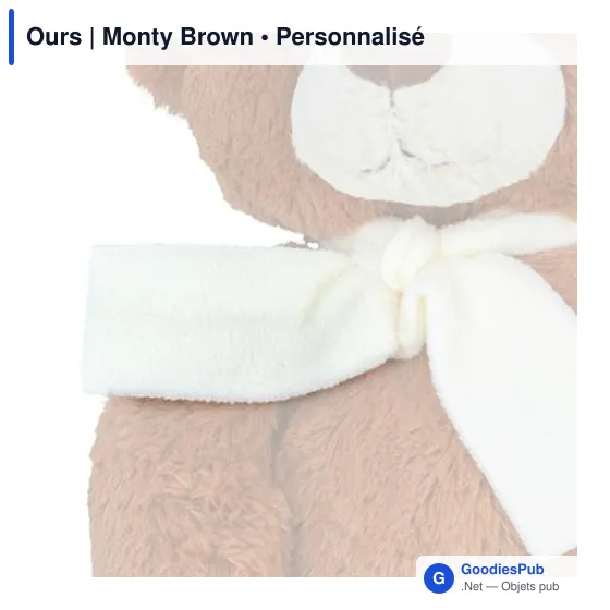 Ours en peluche personnalisable avec logo - Monty Brown - Image 5
