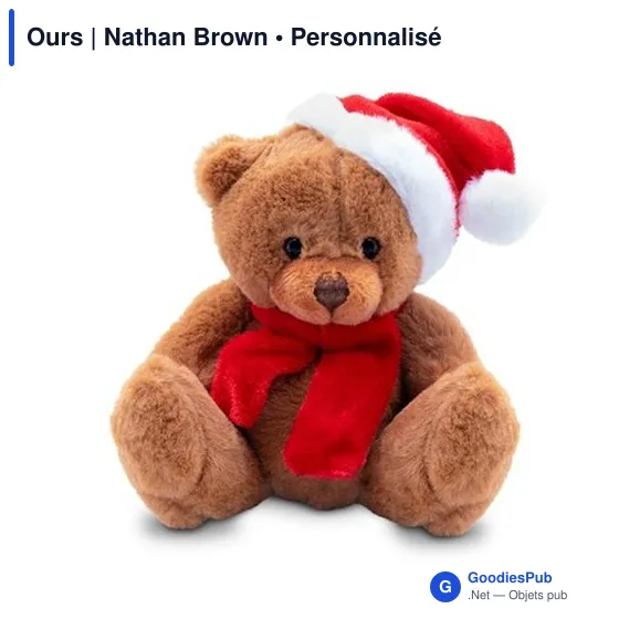 Ours en peluche personnalisable avec logo - Nathan Brown - Image 3