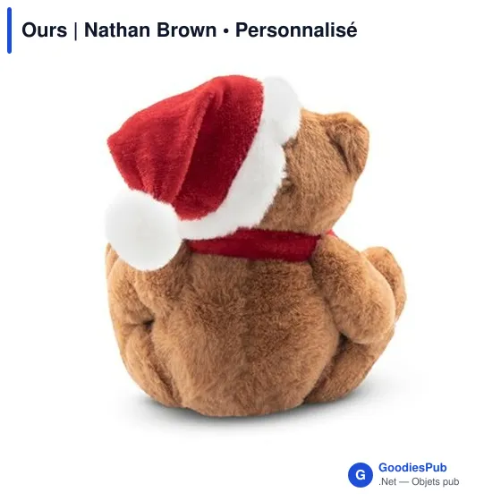 Ours en peluche personnalisable avec logo - Nathan Brown - Image 4