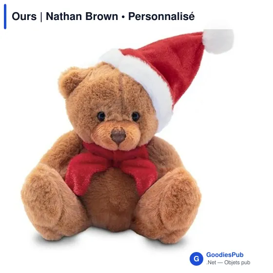 Ours en peluche personnalisable avec logo - Nathan Brown - Image 5