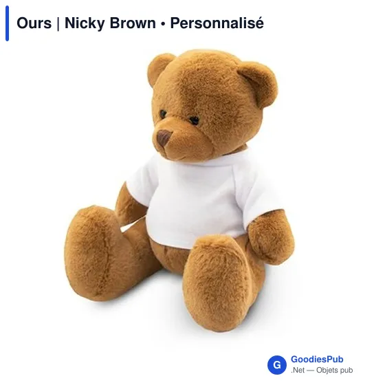 Ours en peluche personnalisable avec logo - Nicky Brown - Image 4