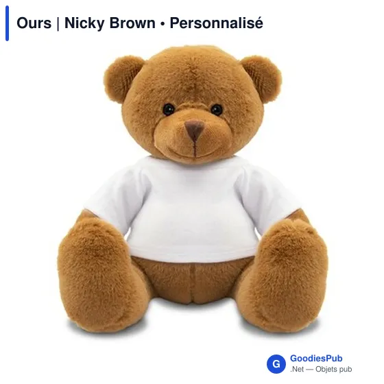 Ours en peluche personnalisable avec logo - Nicky Brown - Image 5