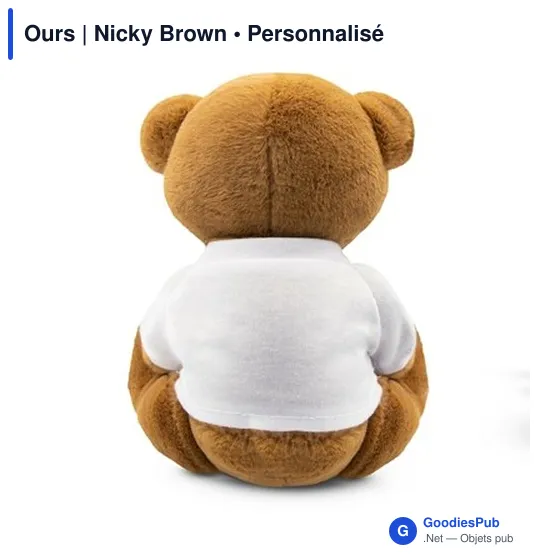 Ours en peluche personnalisable avec logo - Nicky Brown - Image 6