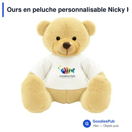 Ours en peluche personnalisable Nicky Honey avec logo