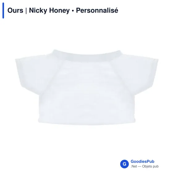 Ours en peluche personnalisable Nicky Honey avec logo - Image 6