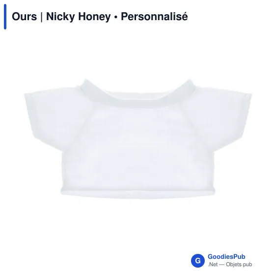 Ours en peluche personnalisable Nicky Honey avec logo - Image 7