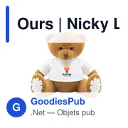 Ours en peluche personnalisable avec T-shirt pour logo - Nicky Love - Miniature 1