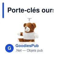 Porte-clés ours personnalisable avec logo - Larry Brown - Miniature 1