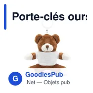 Porte-clés ours personnalisable avec logo - Larry Brown - Miniature 2