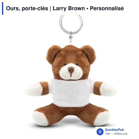 Porte-clés ours personnalisable avec logo - Larry Brown - Image 2