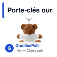 Porte-clés ours personnalisable avec logo - Larry Brown - Miniature 3