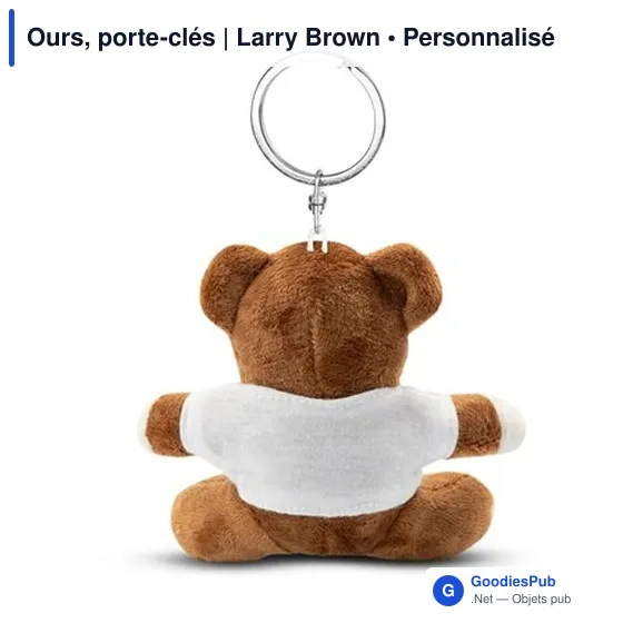 Porte-clés ours personnalisable avec logo - Larry Brown - Image 3