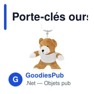 Porte-clés ours en peluche personnalisable avec logo - Larry Honey - Miniature 1