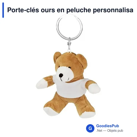 Porte-clés ours en peluche personnalisable avec logo - Larry Honey