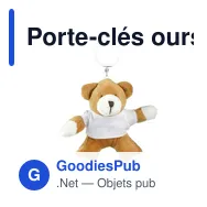 Porte-clés ours en peluche personnalisable avec logo - Larry Honey - Miniature 3