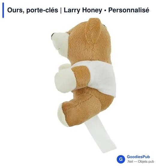 Porte-clés ours en peluche personnalisable avec logo - Larry Honey - Image 7