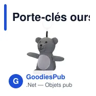 Porte-clés ours personnalisable en polyester - Tanayavec logo - Miniature 4