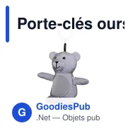 Porte-clés ours personnalisable en polyester - Tanayavec logo - Miniature 5