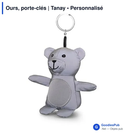 Porte-clés ours personnalisable en polyester - Tanayavec logo - Image 5