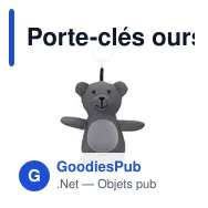 Porte-clés ours personnalisable en polyester - Tanayavec logo - Miniature 6