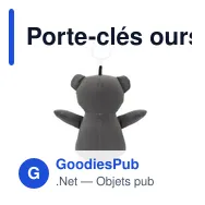Porte-clés ours personnalisable en polyester - Tanayavec logo - Miniature 7
