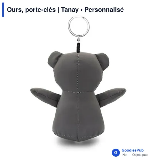 Porte-clés ours personnalisable en polyester - Tanayavec logo - Image 7