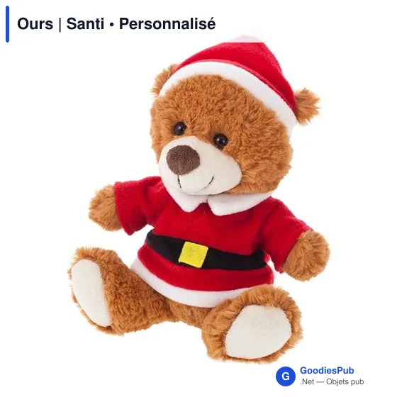 Ours en peluche personnalisable avec logo - Santi - Image 1