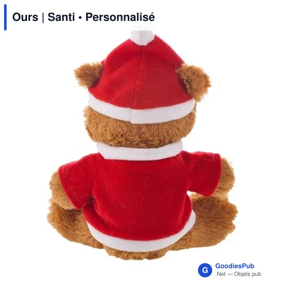 Ours en peluche personnalisable avec logo - Santi - Image 3