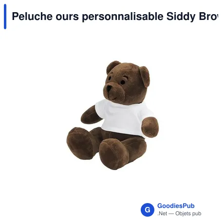 Peluche ours personnalisable Siddy Brown avec logo