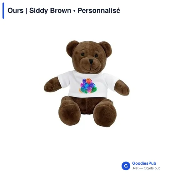 Peluche ours personnalisable Siddy Brown avec logo - Image 11