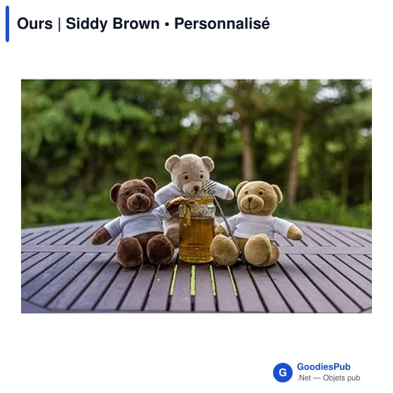 Peluche ours personnalisable Siddy Brown avec logo - Image 9