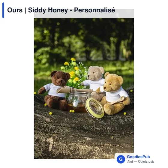 Ours en peluche personnalisable avec logo - Siddy Honey - Image 3