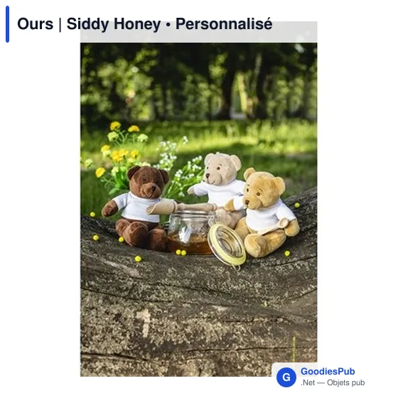 Ours en peluche personnalisable avec logo - Siddy Honey - Image 5