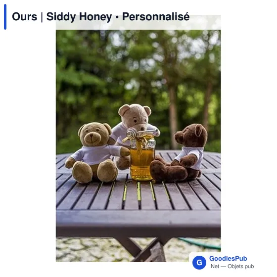 Ours en peluche personnalisable avec logo - Siddy Honey - Image 6