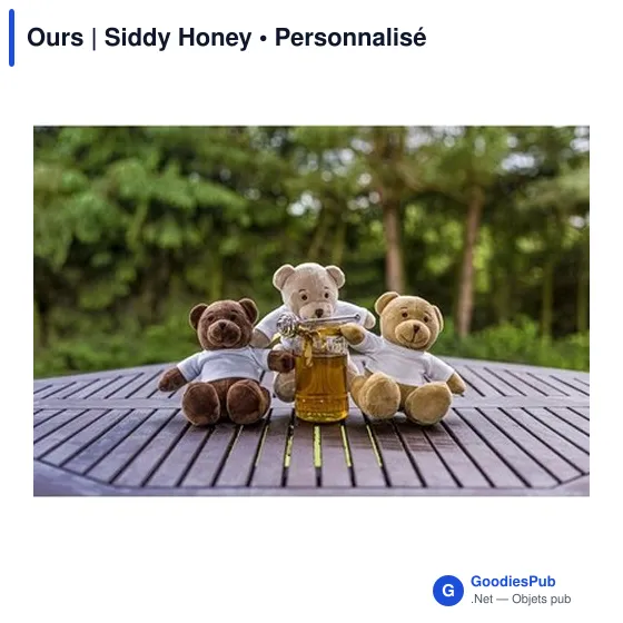 Ours en peluche personnalisable avec logo - Siddy Honey - Image 7