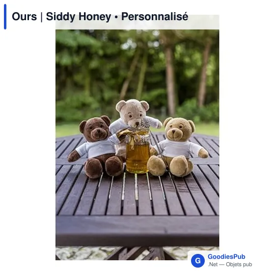 Ours en peluche personnalisable avec logo - Siddy Honey - Image 8