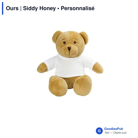 Ours en peluche personnalisable avec logo - Siddy Honey - Image 10