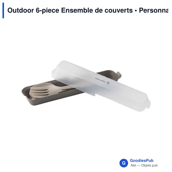 Ensemble de couverts réutilisables personnalisable avec logo - Outdoor 6 pièces - Image 1