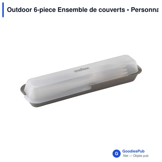 Ensemble de couverts réutilisables personnalisable avec logo - Outdoor 6 pièces - Image 2